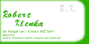 robert klenka business card